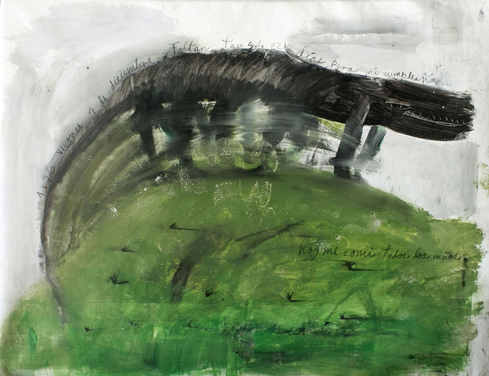 Hoy me comí todos los niños. Acrílico sobre lienzo, 130x140 cm, 2016