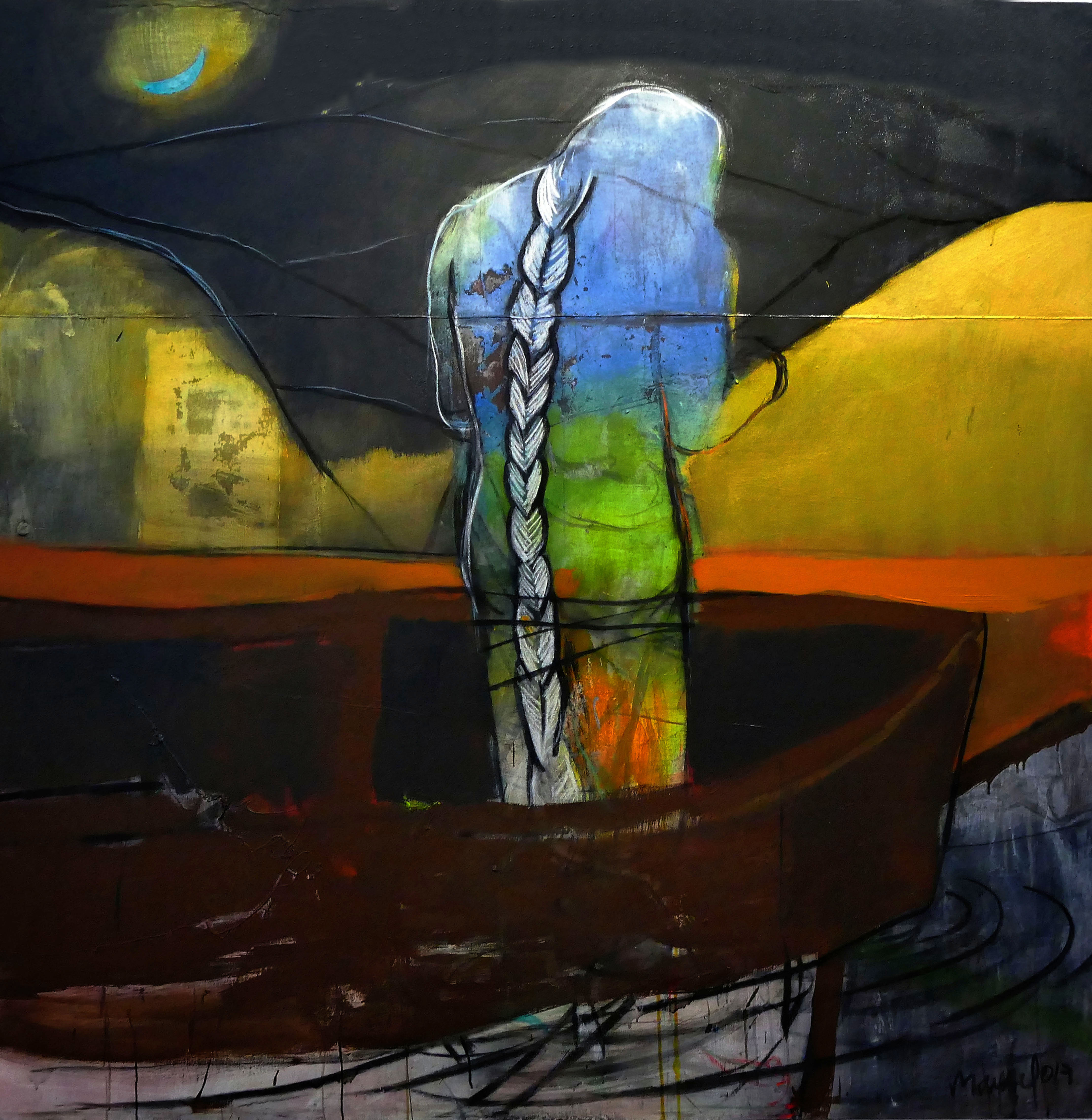 Isla infinita — Acrílico sobre lienzo, 200x200 cm, 2017