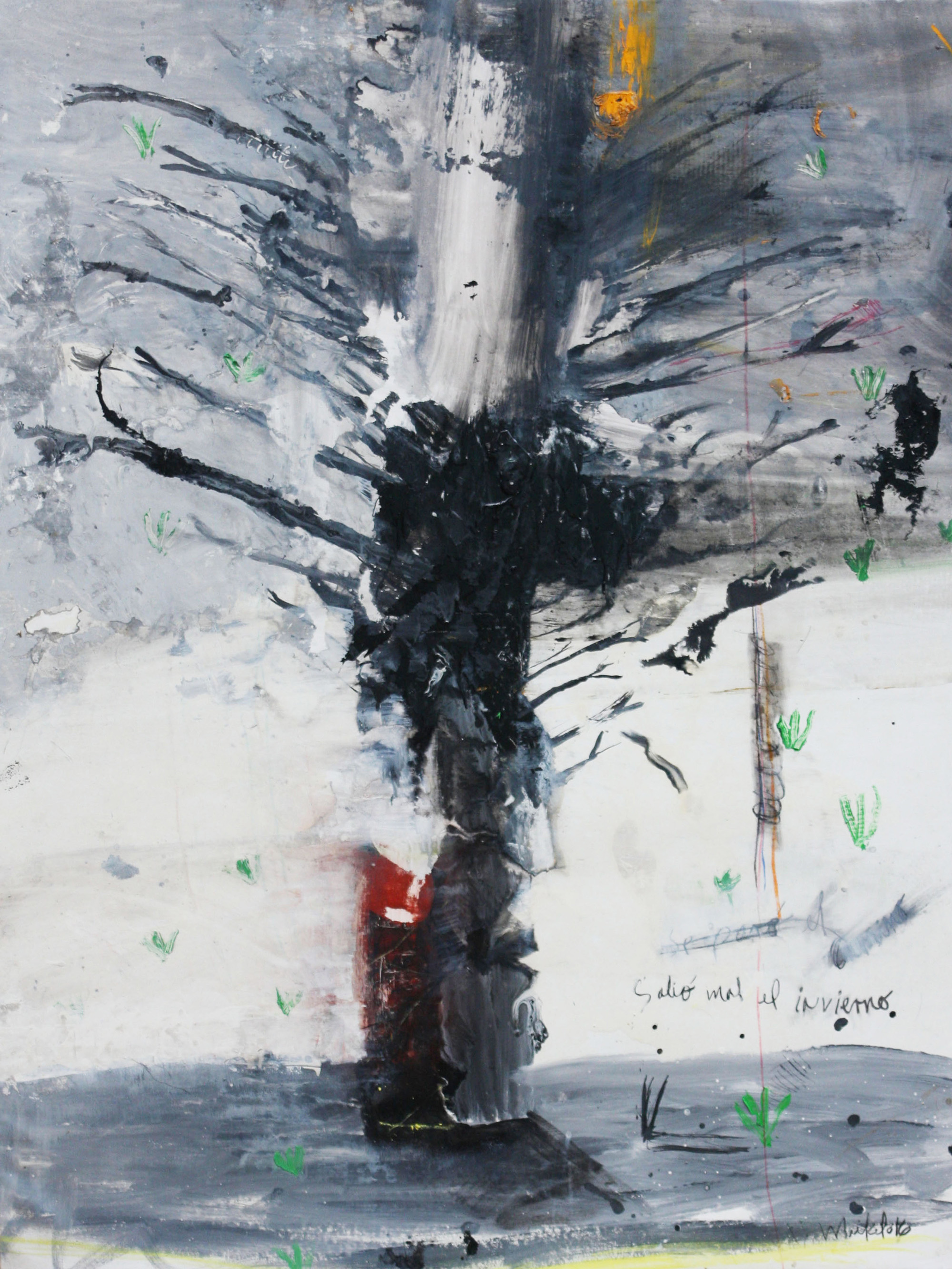 Salió mal el invierno. Óleo sobre lienzo, 150x130 cm, 2016