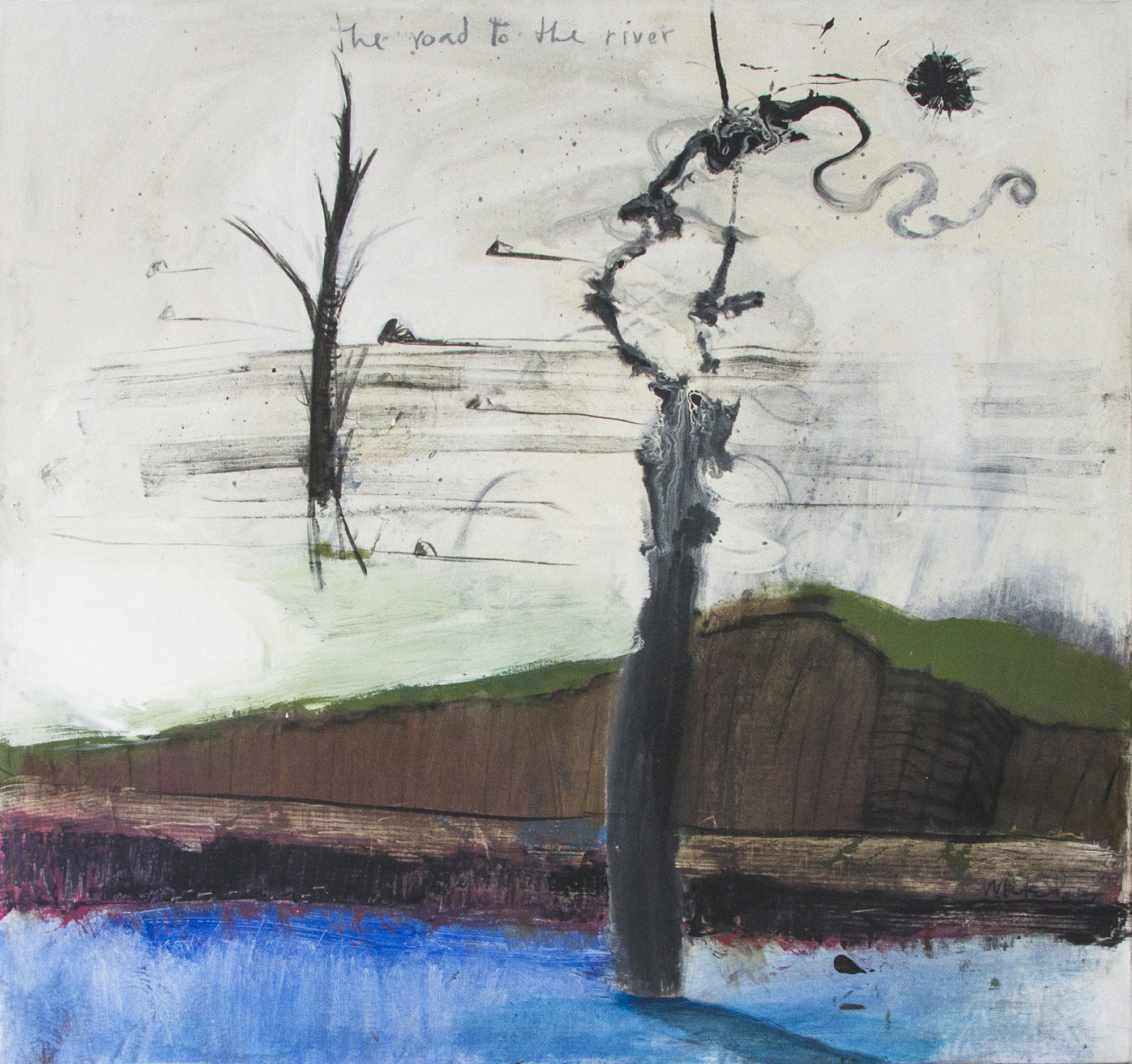 The road to the rivers. Acrílico sobre lienzo, 130x130 cm, 2016